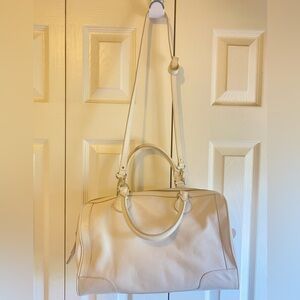 Vintage Banana Republic Cream Leather Shoulder Satchel